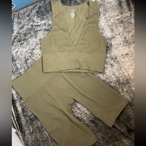 Olive Green Two Piece Set
